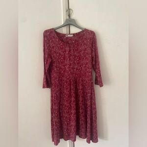 Elegant Red Floral Dress